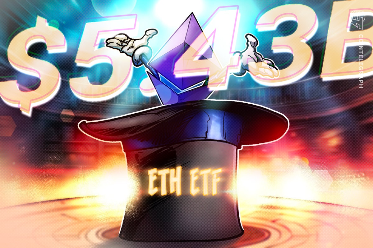 Spot Ether ETFs Record $5.43B Inflows in July 2025